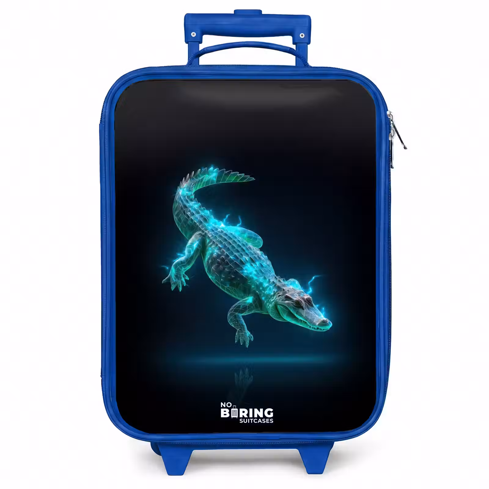 Kinderkoffer - Blauw - Cyberkrokodil in actiehouding — 1