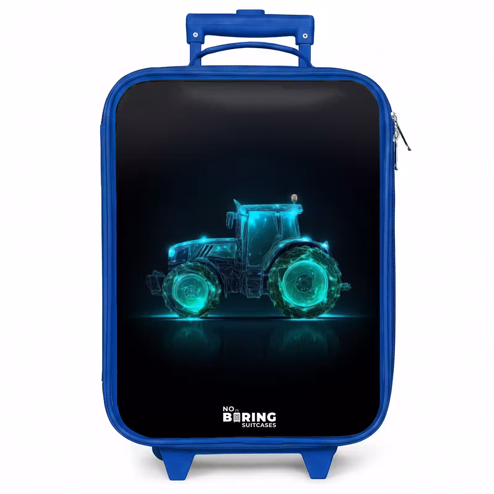 Kinderkoffer - Blauw - Neontractor op zwarte ondergrond — 1