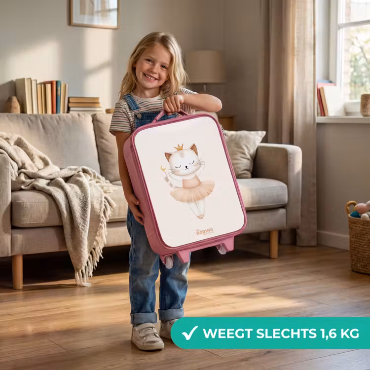 Kinderkoffer - Roze - Ballerina kitten in beige kleuren — 2