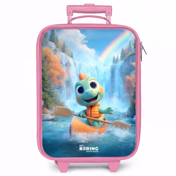 Kinderkoffer - Roze - Dino - Natuur - Waterval — 1