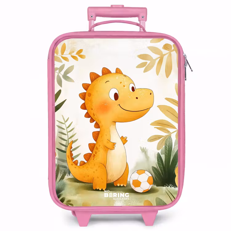 Kinderkoffer - Roze - Dino - Voetbal - Oranje — 1