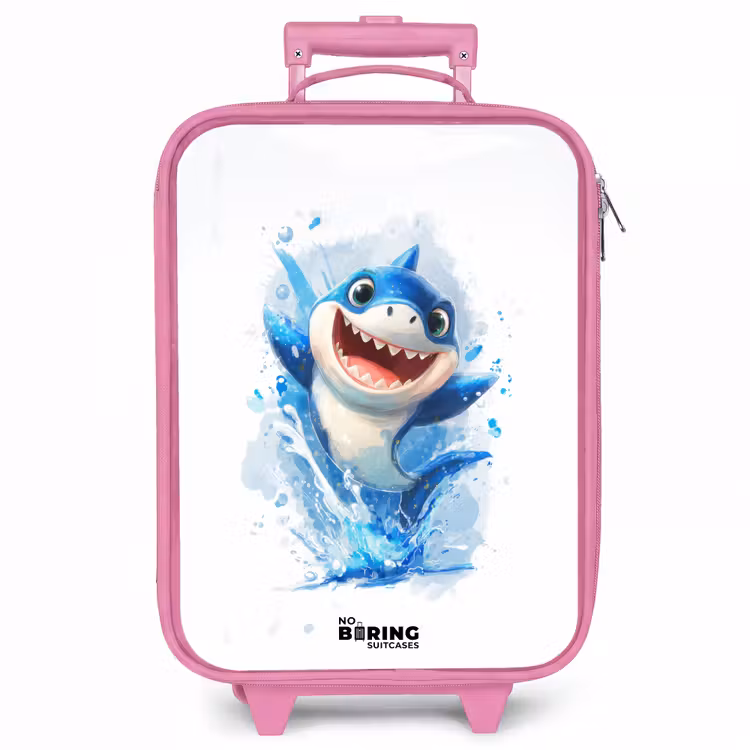 Kinderkoffer - Roze - Haai - Tanden - Water — 1
