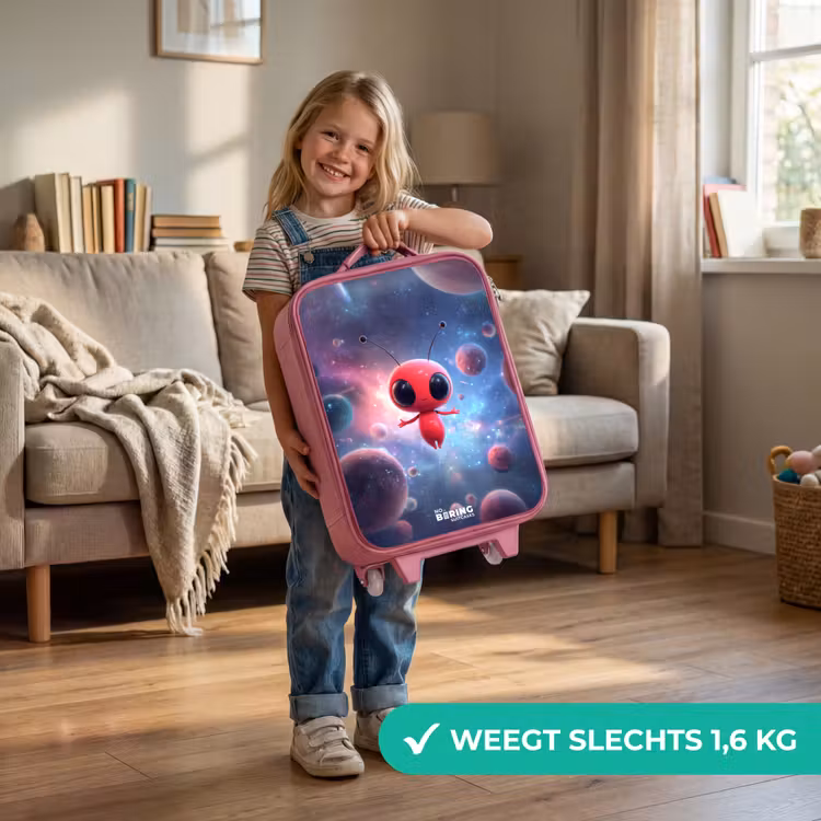 Kinderkoffer - Roze - Rood Ruimtewezen in Kosmische Dans — 2