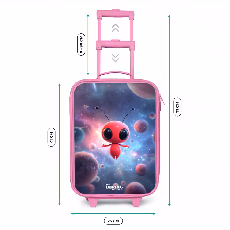 Kinderkoffer - Roze - Rood Ruimtewezen in Kosmische Dans — 6