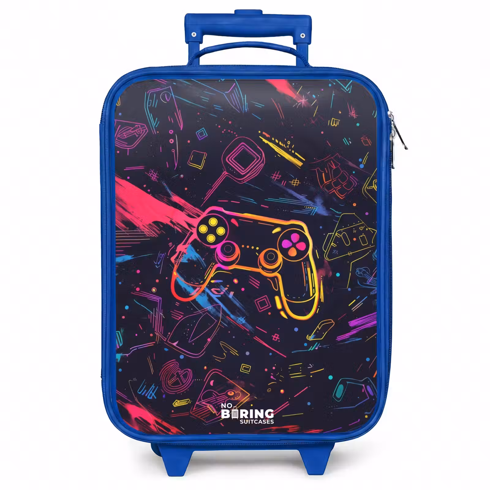 Kinderkoffer - Blauw - Gamerwereld in neonstijl — 1