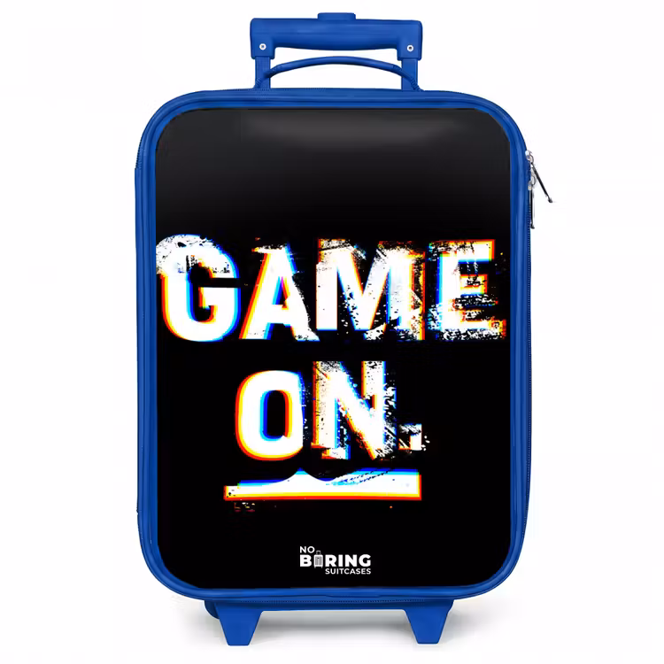 Kinderkoffer - Blauw - Game on in zwart wit — 1