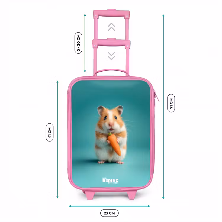 Kinderkoffer - Roze - Hamster - Wortel - Dier — 6