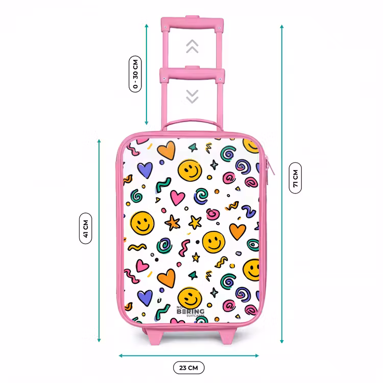 Kinderkoffer - Roze - Smiley - Hartje - Ster — 6