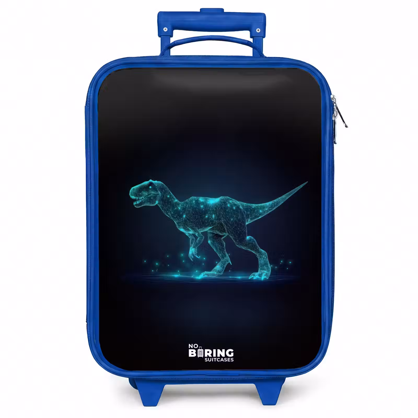 Kinderkoffer - Blauw - Digitale T-Rex in blauw lichtveld — 1