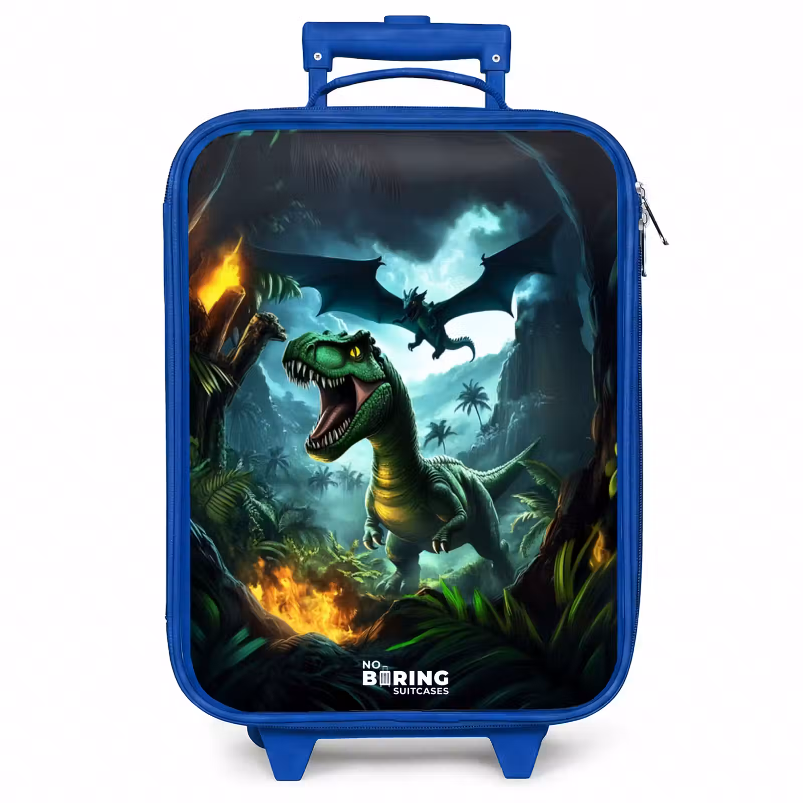 Kinderkoffer - Blauw - Dinosaurus en draak in vurige junglevallei — 1