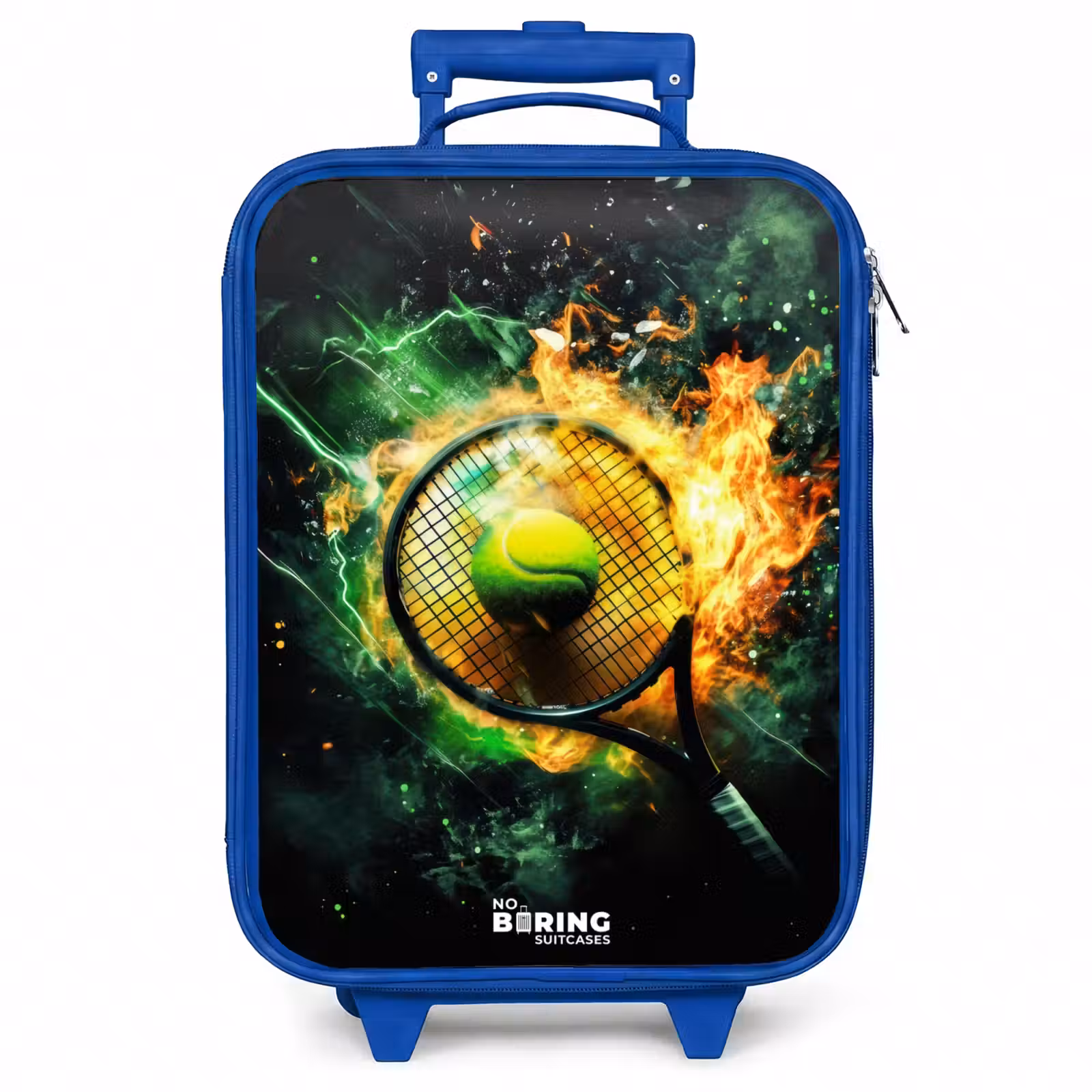 Kinderkoffer - Blauw - Tennisbal in vlammen bij krachtige smash — 1