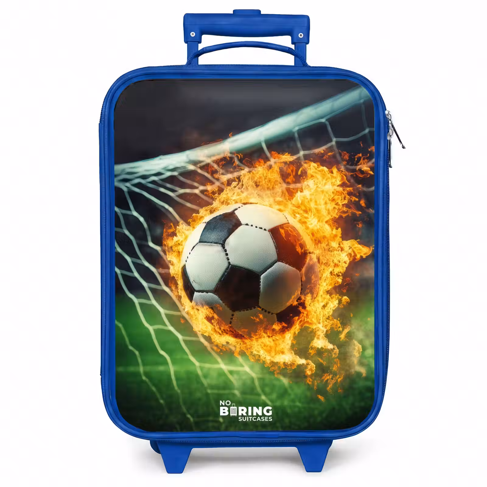 Kinderkoffer - Blauw - Vuurvoetbal in doelnet vastgelegd — 1