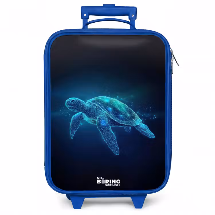 Kinderkoffer - Blauw - Lichtgevende schildpad in digitale oceaan — 1