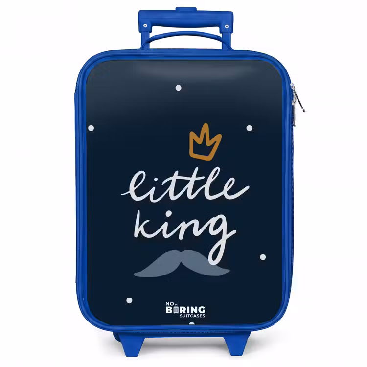 Kinderkoffer - Blauw - Little king met stippen — 1
