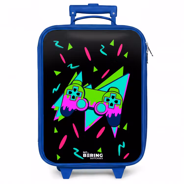 Kinderkoffer - Blauw - Neon controller op zwart — 1