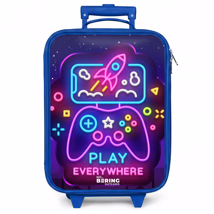 Kinderkoffer - Blauw - Neonbord met controller — 1