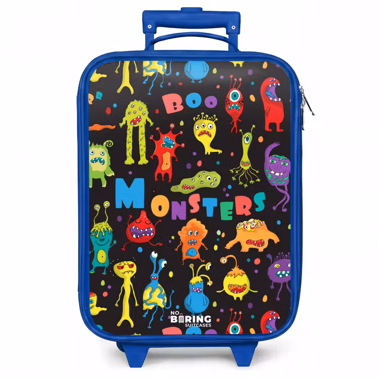 Kinderkoffer - Blauw - Patroon van monsters — 1