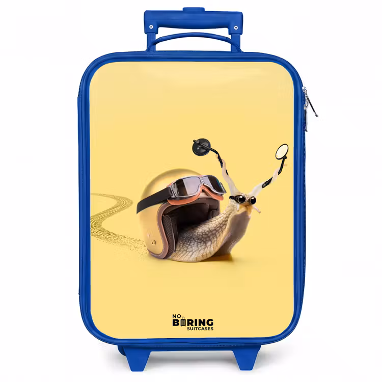 Kinderkoffer - Blauw - Slak met motorhelm — 1
