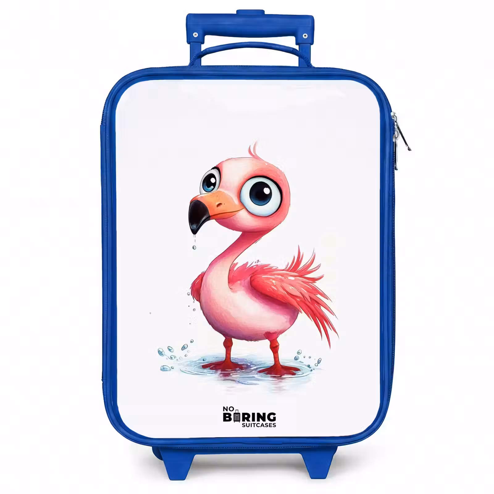 Kinderkoffer - Blauw - Roze flamingo in het water — 1