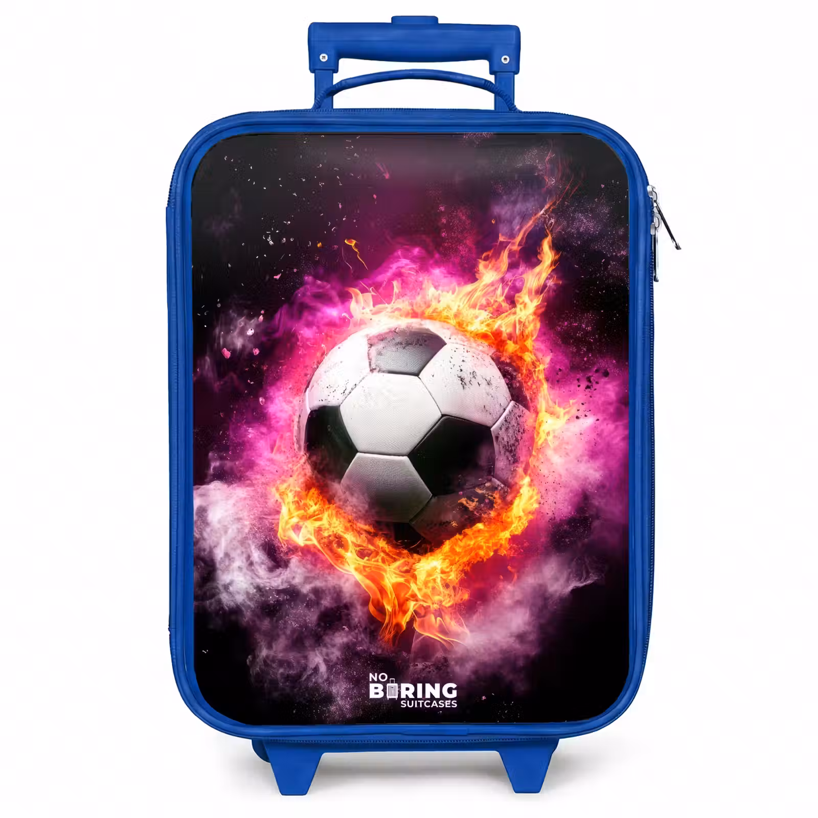 Kinderkoffer - Blauw - Voetbal in roze vuur explosie — 1