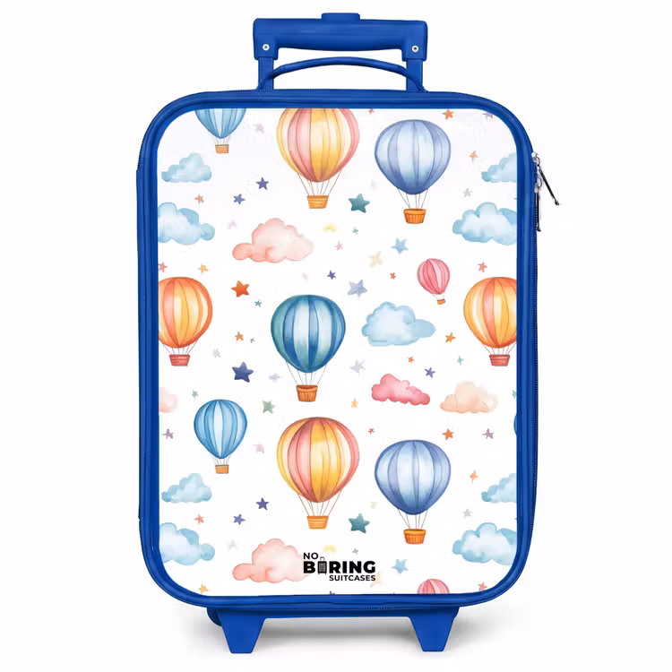 Kinderkoffer - Blauw - Gekleurde luchtballonnen met sterren en wolken — 1