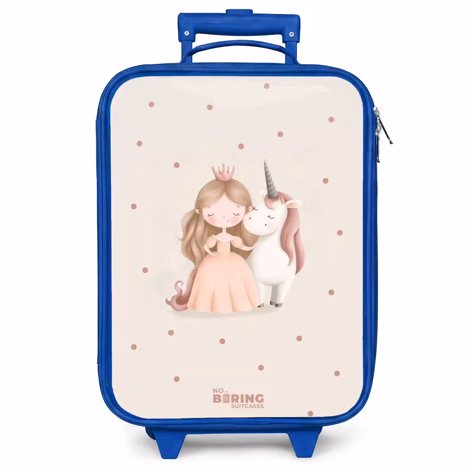 Kinderkoffer - Blauw - Prinses en een eenhoorn in pastel kleuren — 1