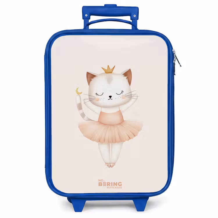 Kinderkoffer - Blauw - Ballerina kitten in beige kleuren — 1