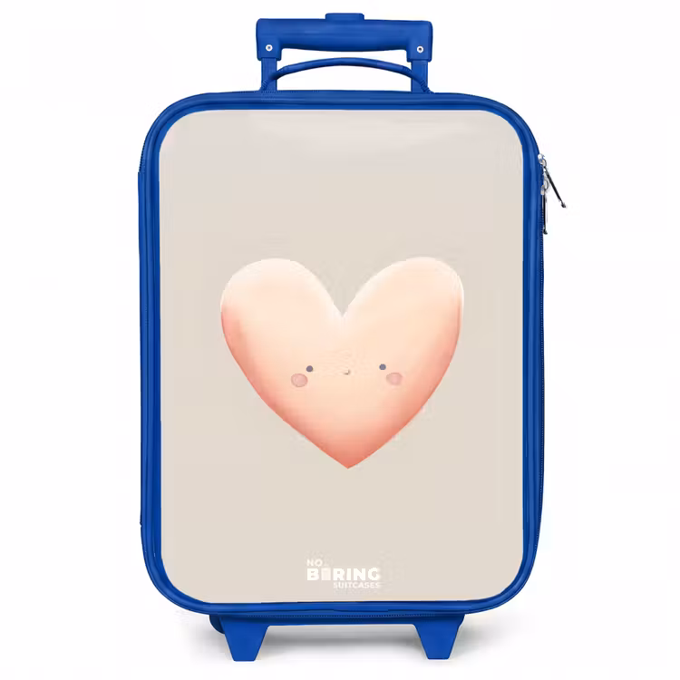 Kinderkoffer - Blauw - Hart in pastel kleuren — 1