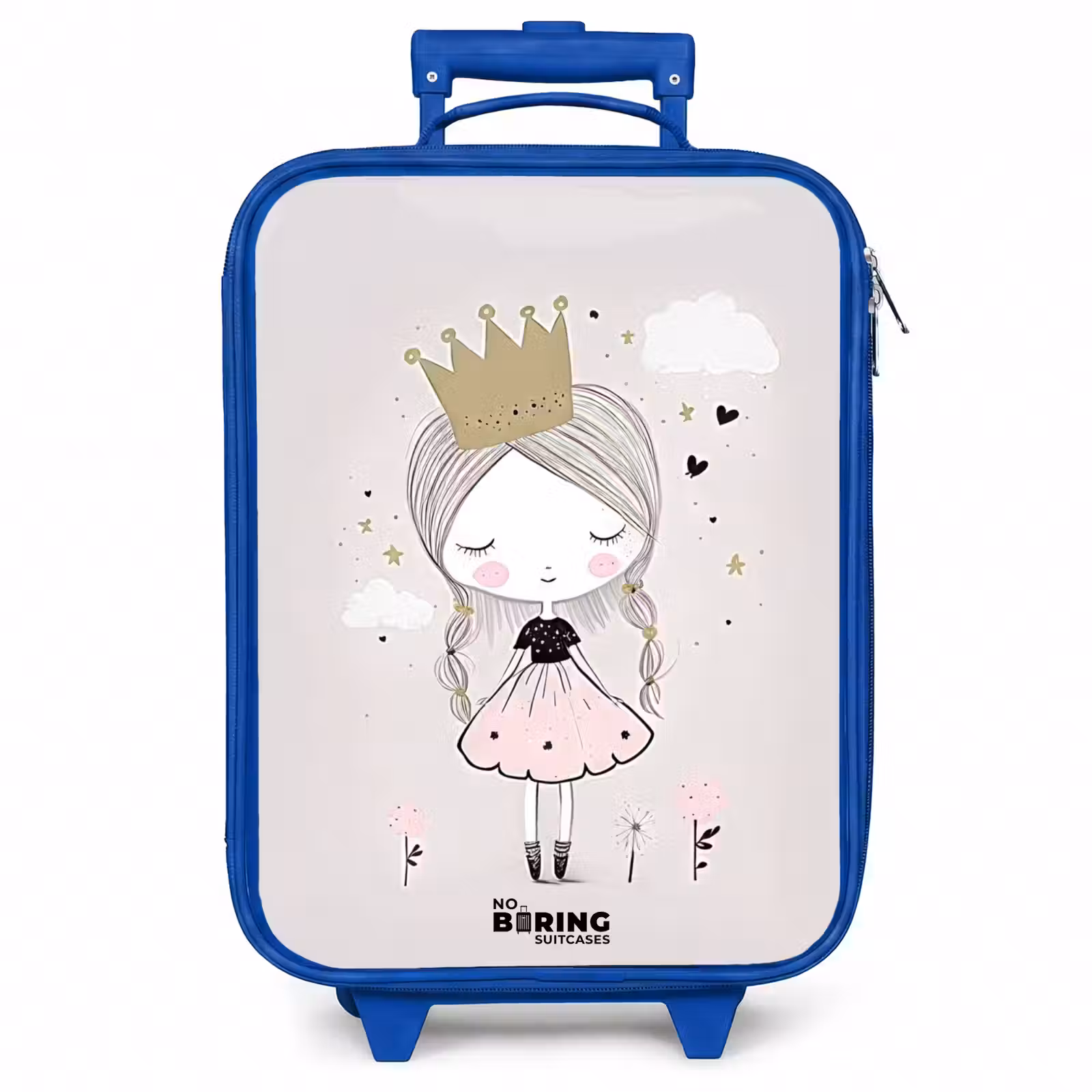 Kinderkoffer - Blauw - Dromerige prinses met gevlochten haar — 1