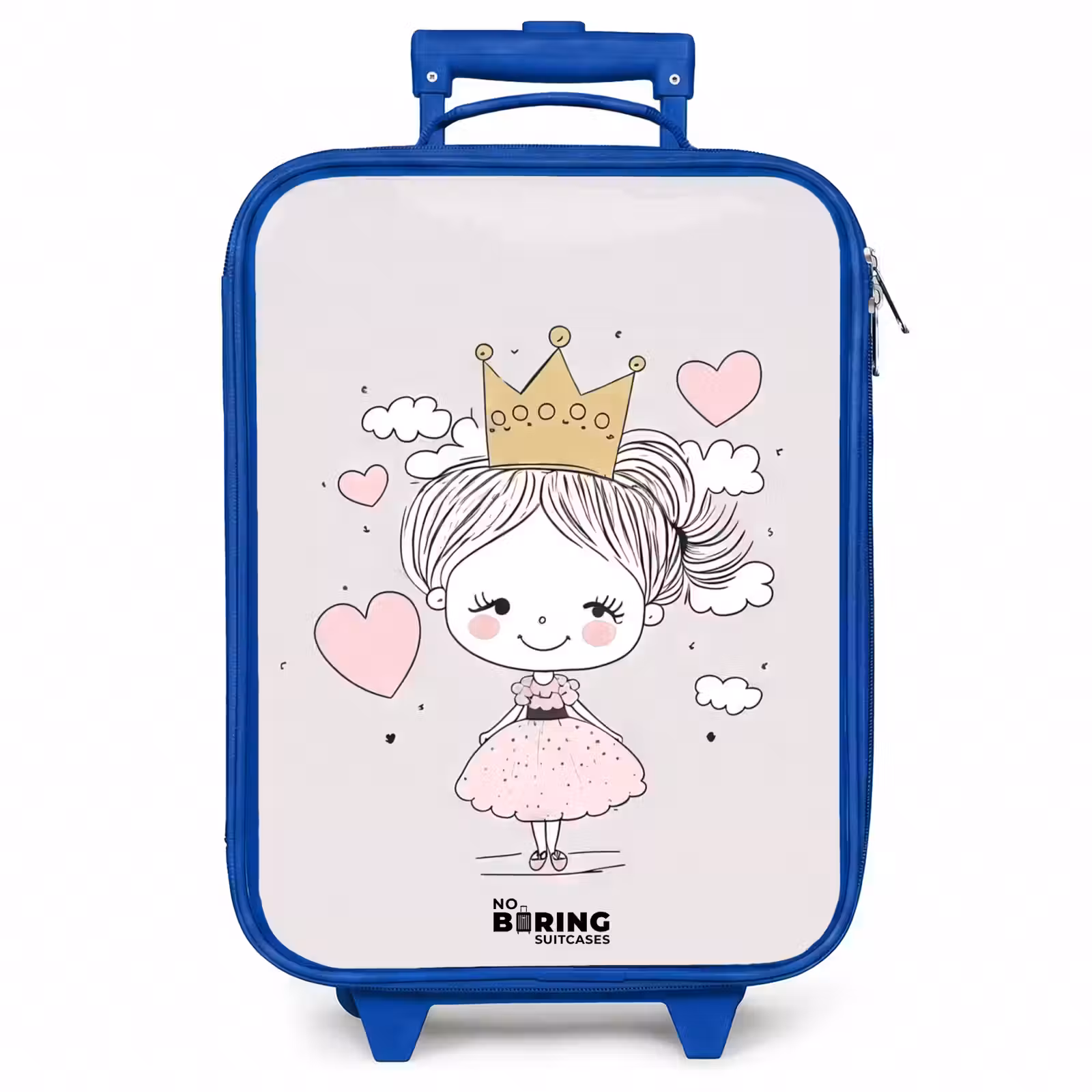 Kinderkoffer - Blauw - Kleine prinses met hartjes — 1