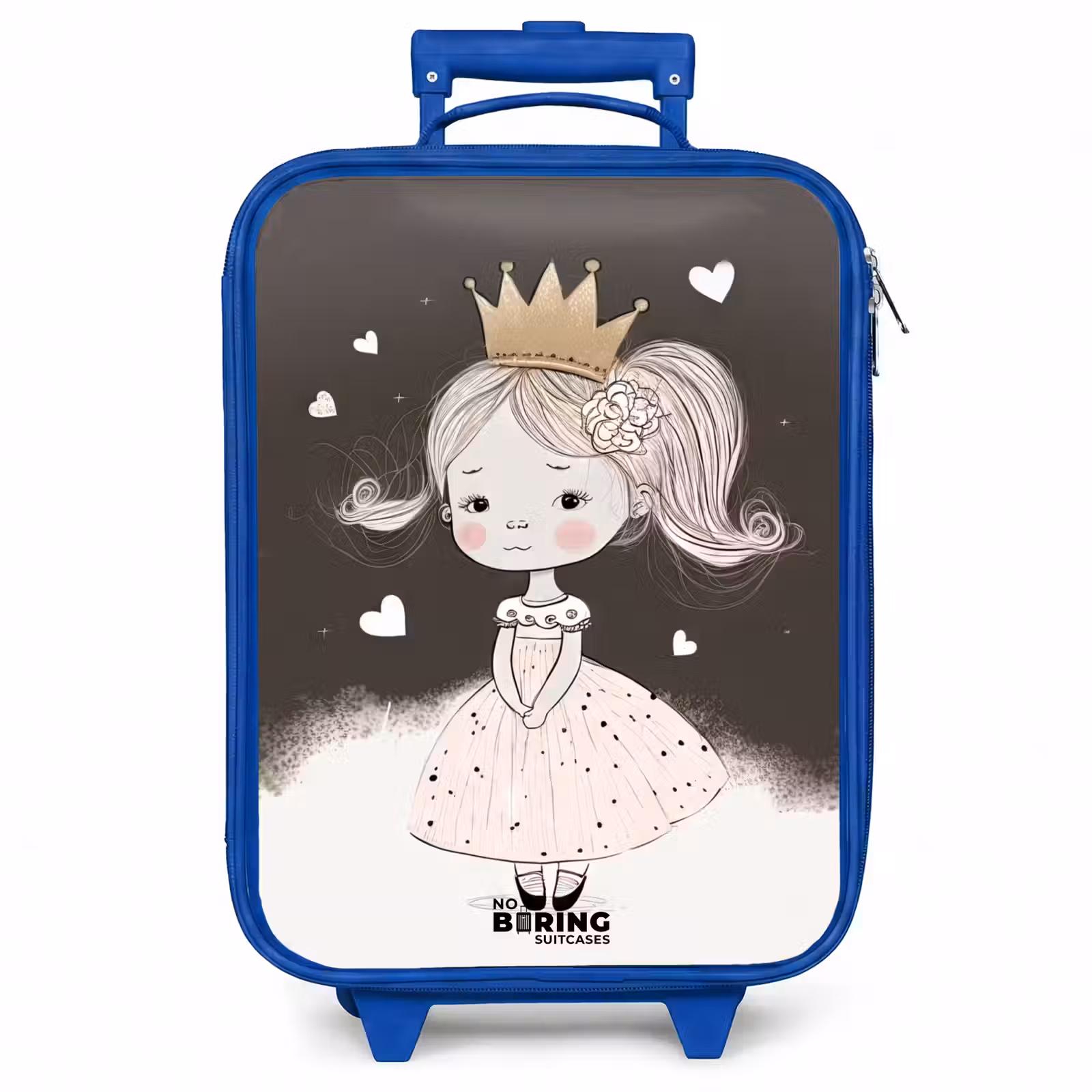 Kinderkoffer - Blauw - Verlegen prinses met bloem — 1