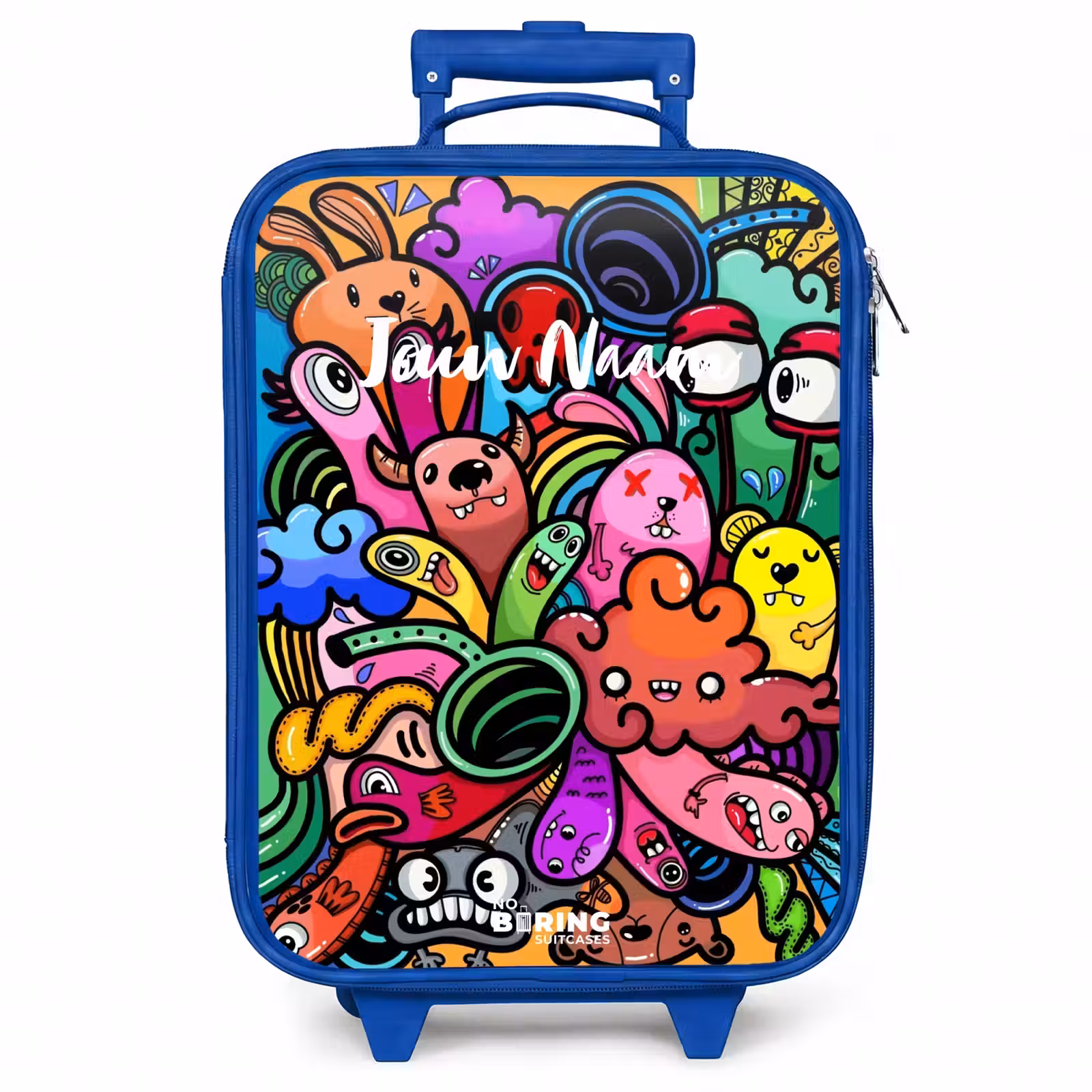 Kinderkoffer - Blauw - Vrolijke monsterchaos — 1