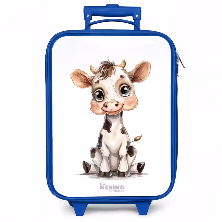 Kinderkoffer - Blauw - Baby koe — 1