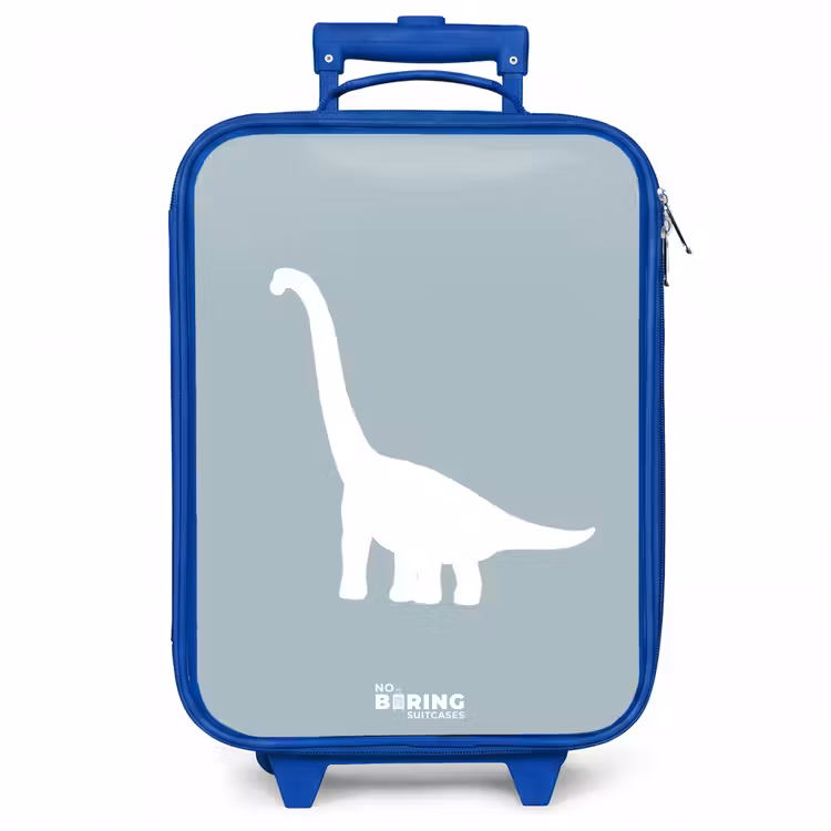 Kinderkoffer - Blauw - Blauw met Brachiosaurus dino — 1