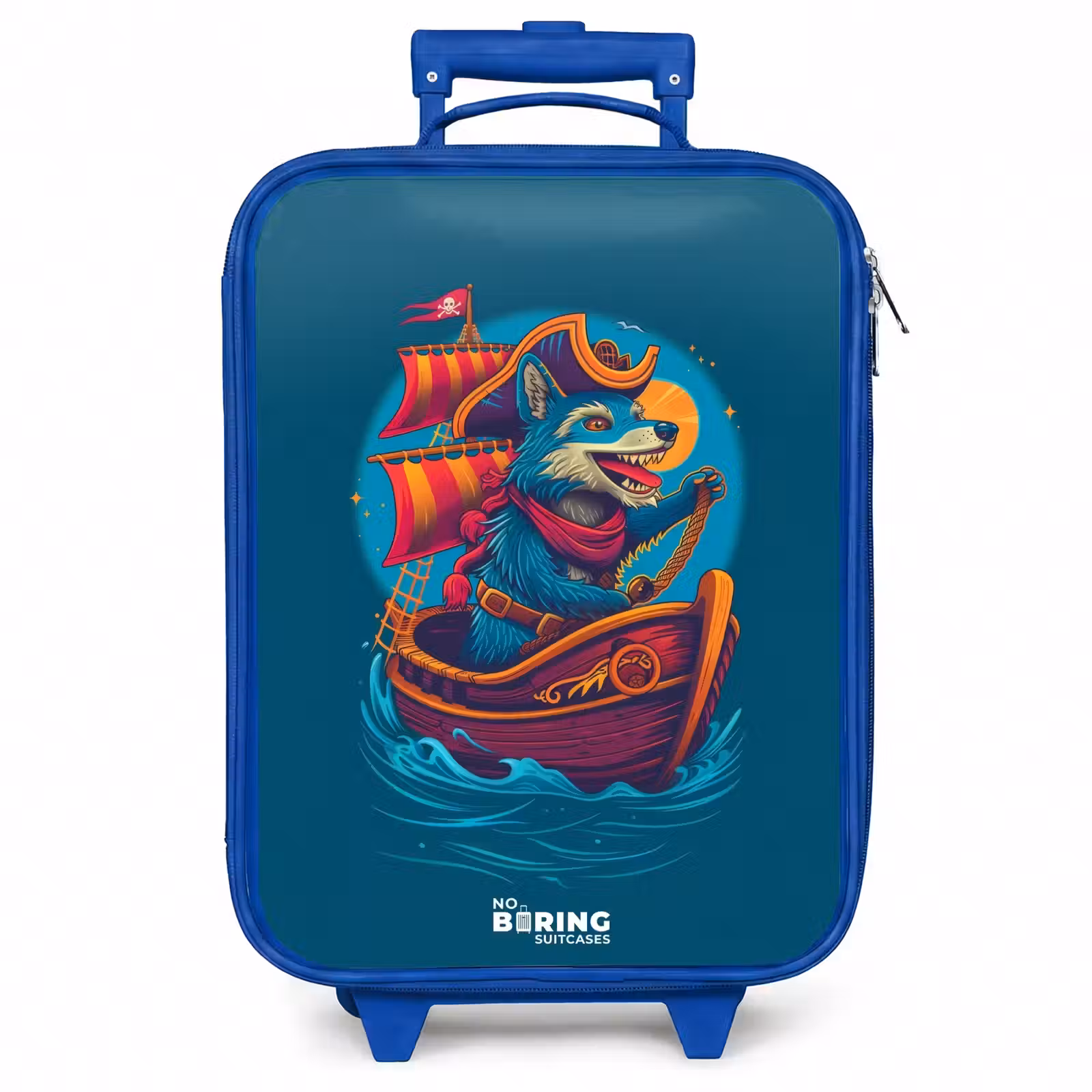 Kinderkoffer - Blauw - Piraten wasbeer op een boot — 1