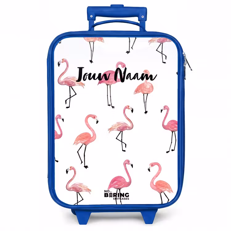 Kinderkoffer - Blauw - Flamingo feestje — 1
