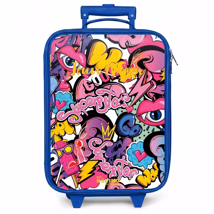 Kinderkoffer - Blauw - Girly graffiti — 1