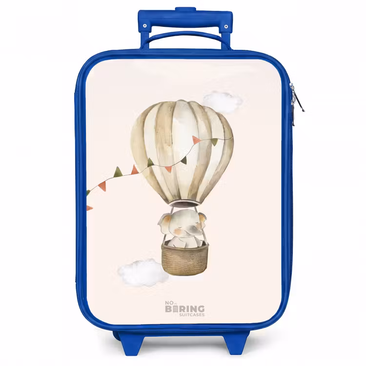 Kinderkoffer - Blauw - Olifant in een luchtballon — 1