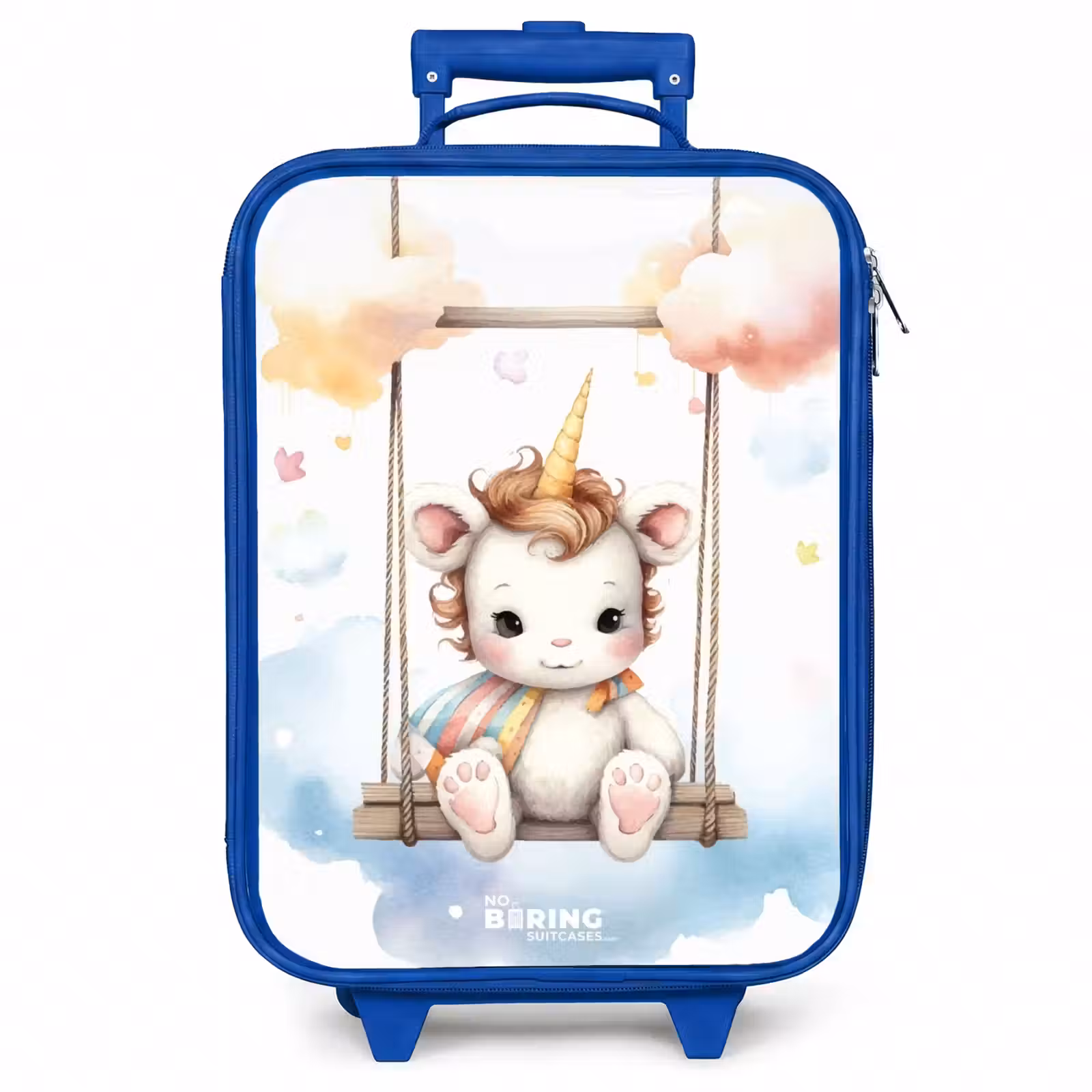 Kinderkoffer - Blauw - Schommelende baby eenhoorn — 1