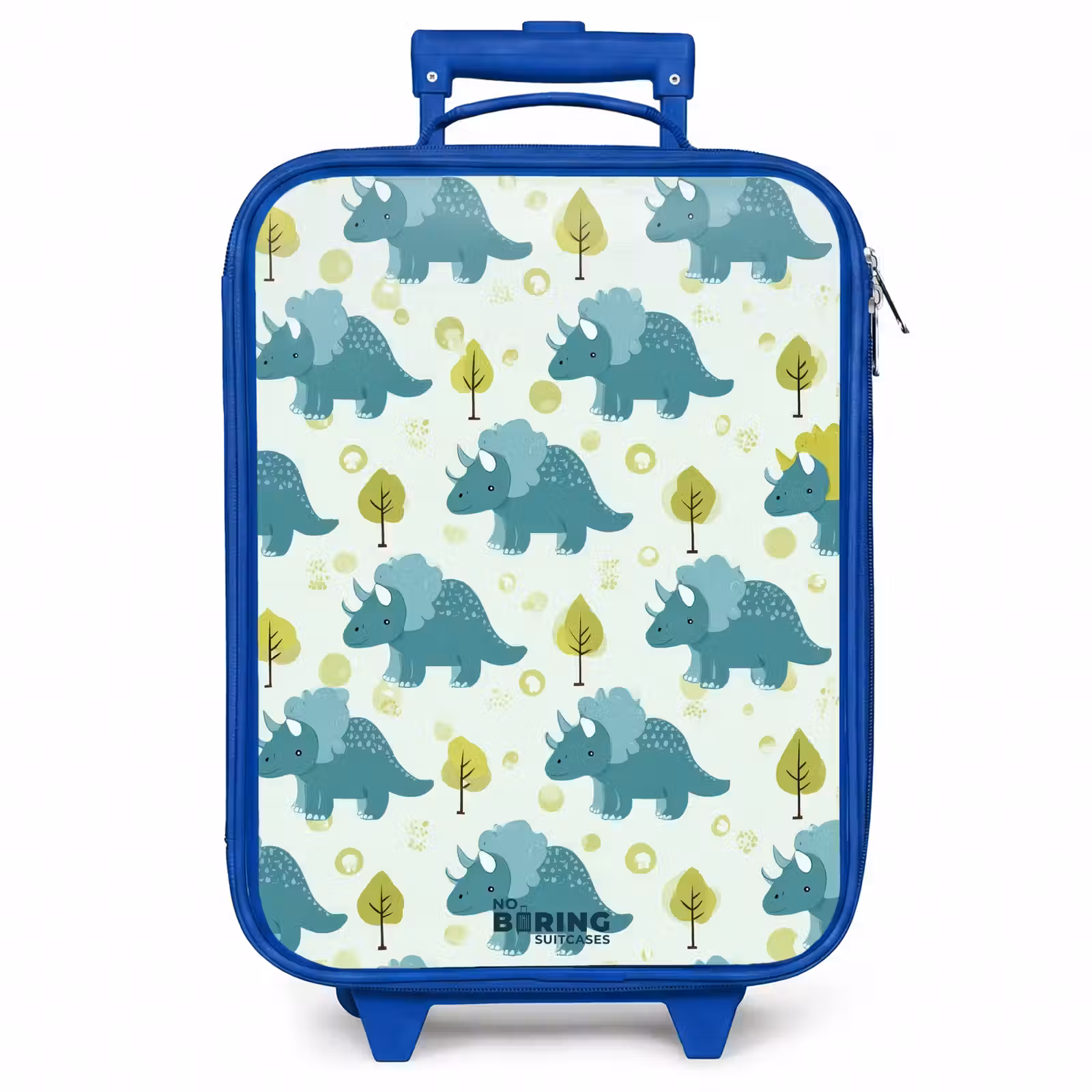 Kinderkoffer - Blauw - Triceratopsen tussen boompjes — 1