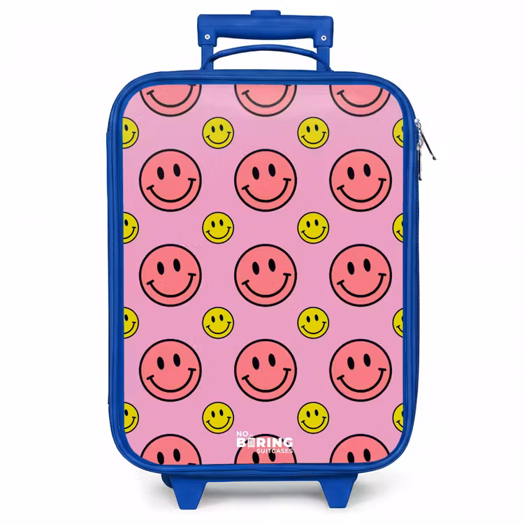 Kinderkoffer - Blauw - All smiles roze — 1