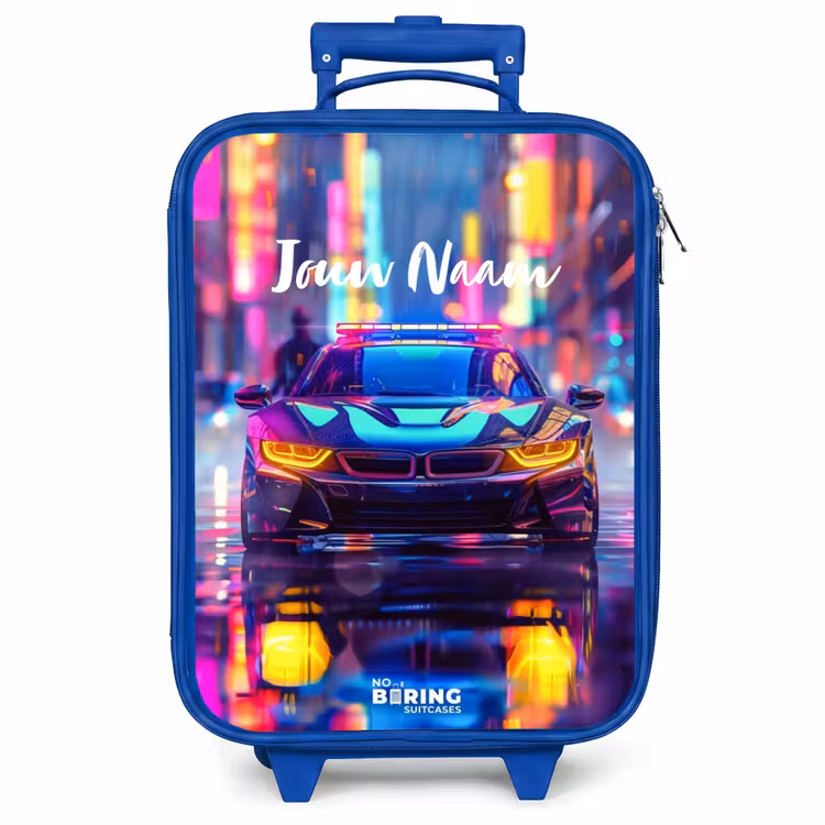 Kinderkoffer - Blauw - Neon nightcar — 1