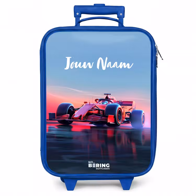 Kinderkoffer - Blauw - Rode racer — 1