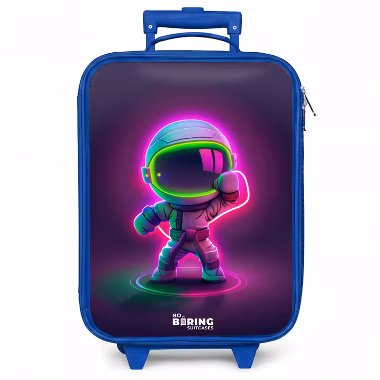 Kinderkoffer - Blauw - Space karate neon — 1
