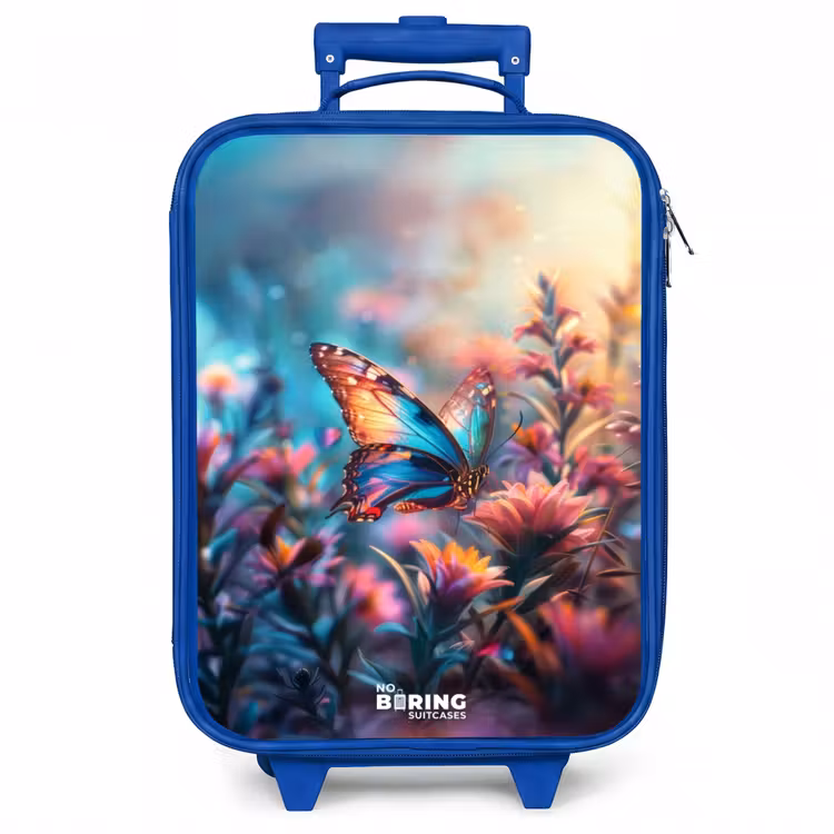 Kinderkoffer - Blauw - Vlinder flowers — 1
