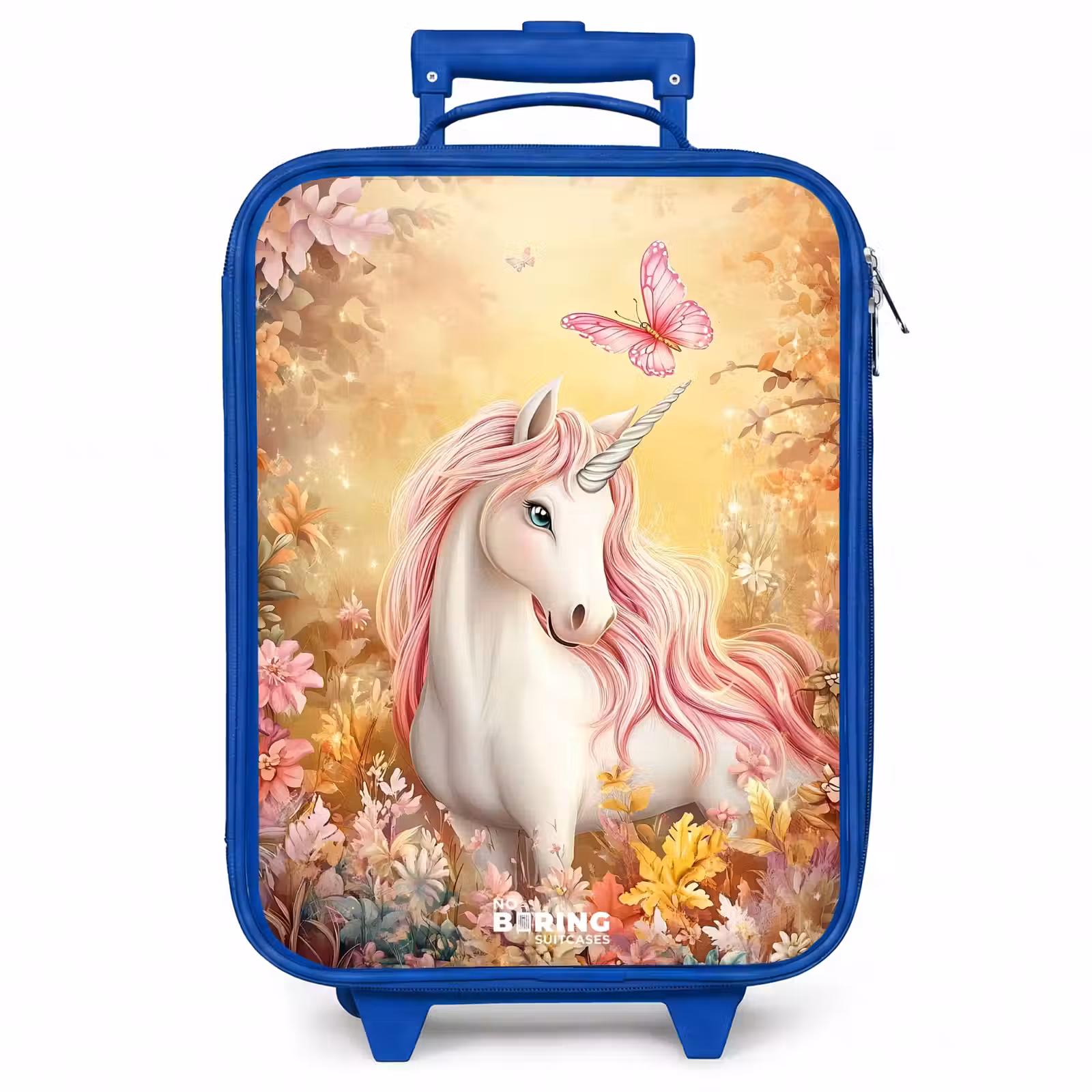 Kinderkoffer - Blauw - Eenhoorn - Vlinder - Roze - Manen — 1