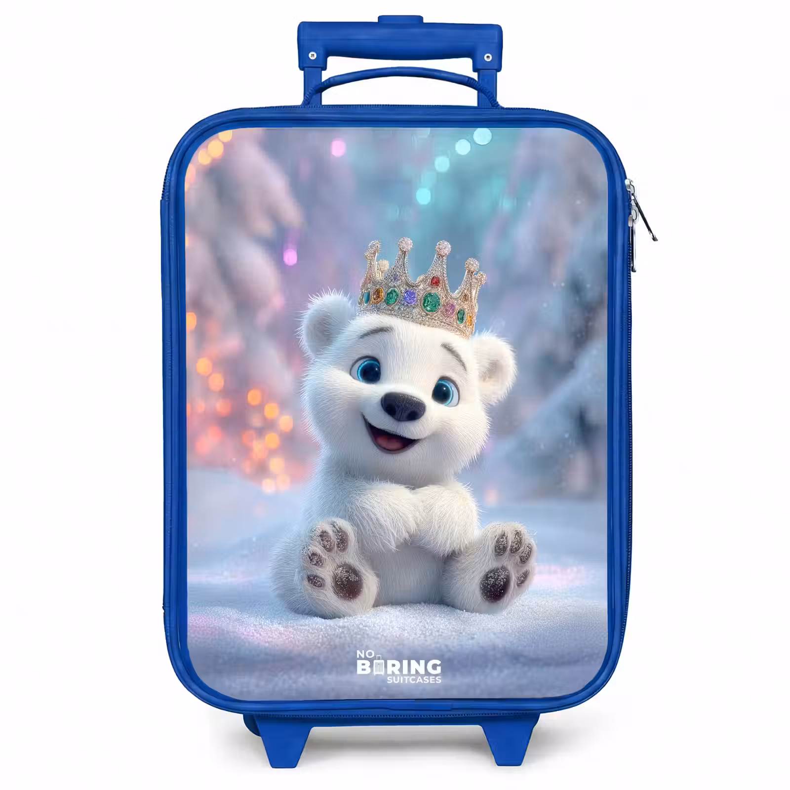 Kinderkoffer - Blauw - IJsbeer - Kroon - Winter — 1