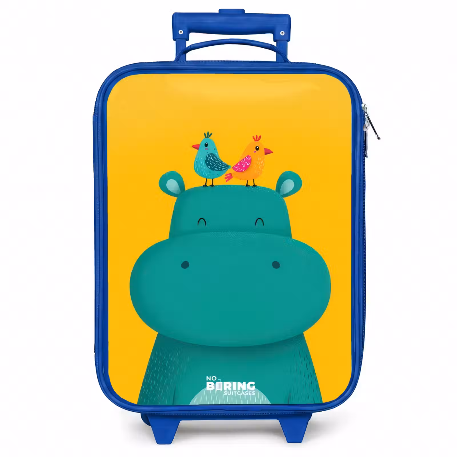 Kinderkoffer - Blauw - Nijlpaard - Vogels - Geel — 1