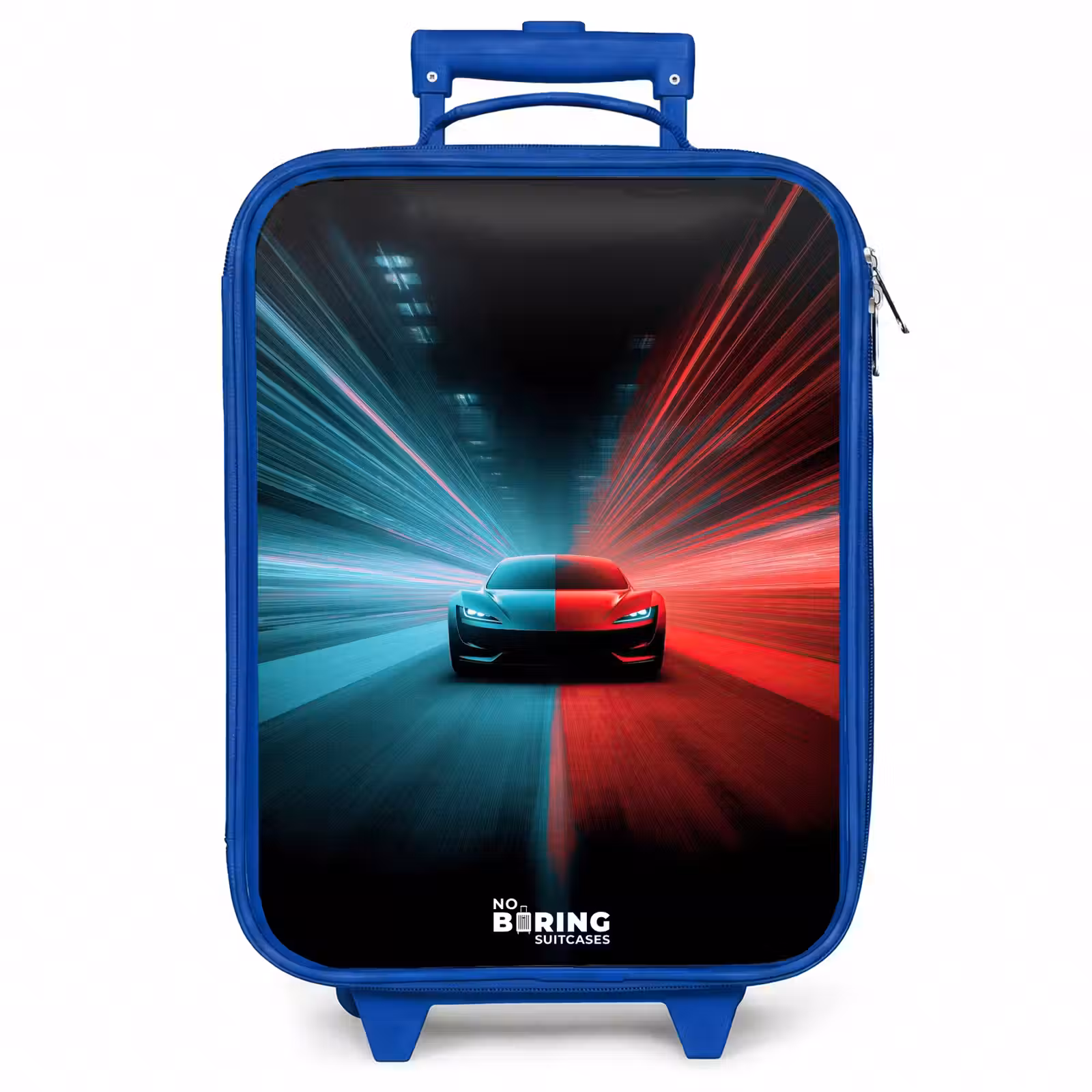 Kinderkoffer - Blauw - Sportwagen - Lichtstralen - Neon - Blauw — 1