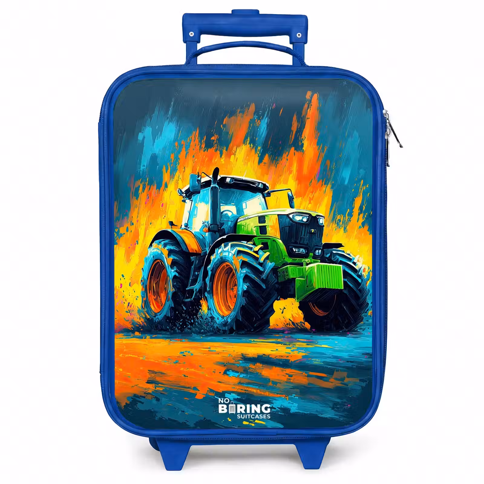 Kinderkoffer - Blauw - Tractor - Groen - Abstract - Penseelstreken — 1